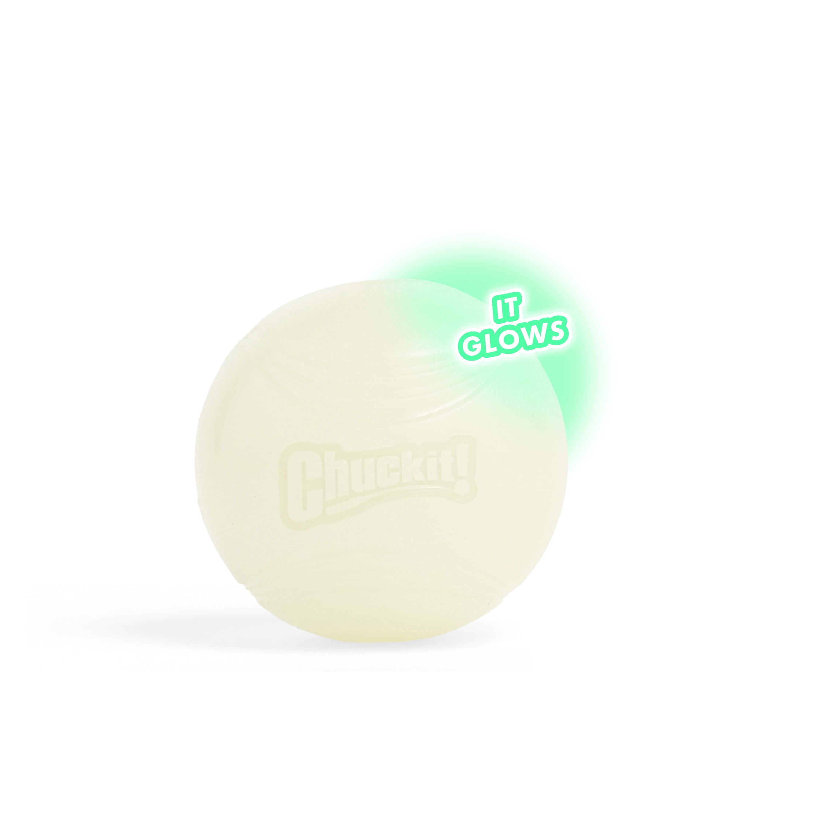 (2 pack) Chuckit! Max Glow Rubber Dog Ball Fetch Toy For Dogs, Medium 2.5" for Pets 20-60 lb, Pack of 1, Glow in the Dark
