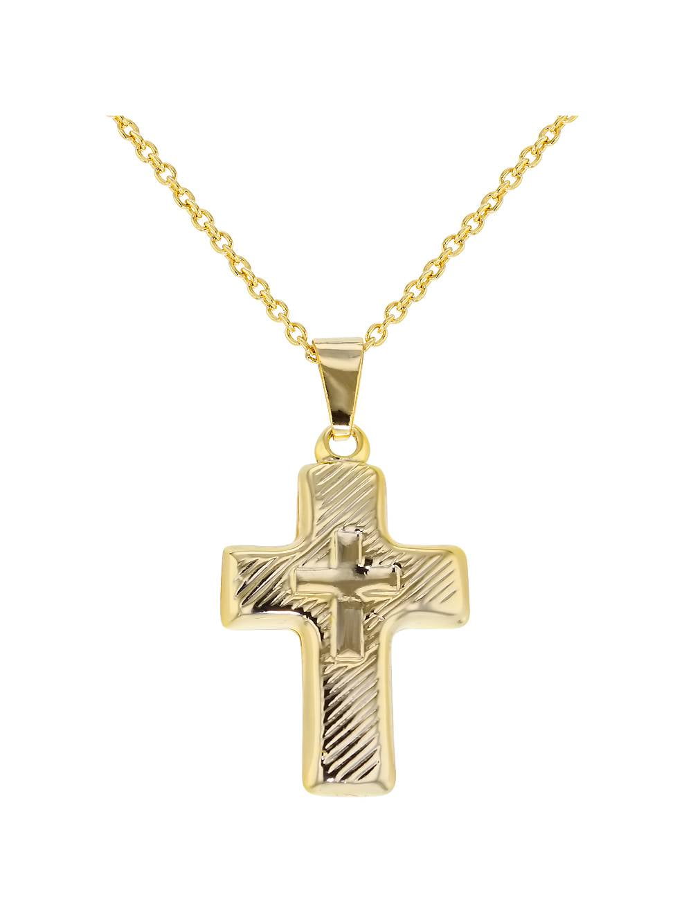 Religious Obsession Gold Filled Cross Pendant 18 Chain 