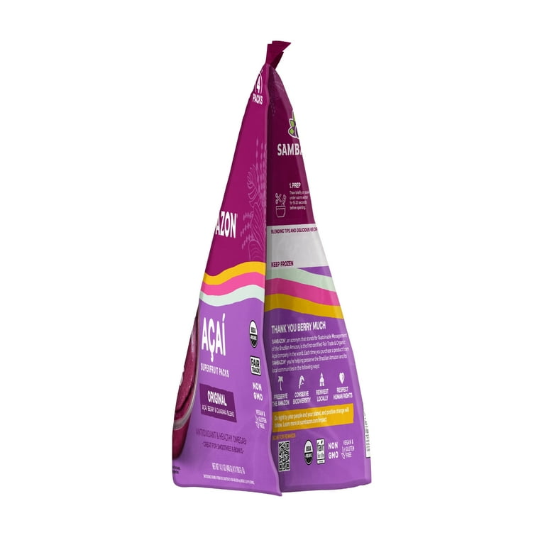 Sambazon Organic Original Acai Superfruit Packs for Smoothies and