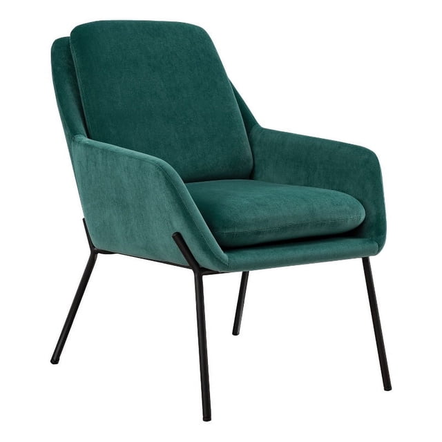 Chaise d'Appoint Contemporaine en Métal Rembourré - Turquoise / Noir