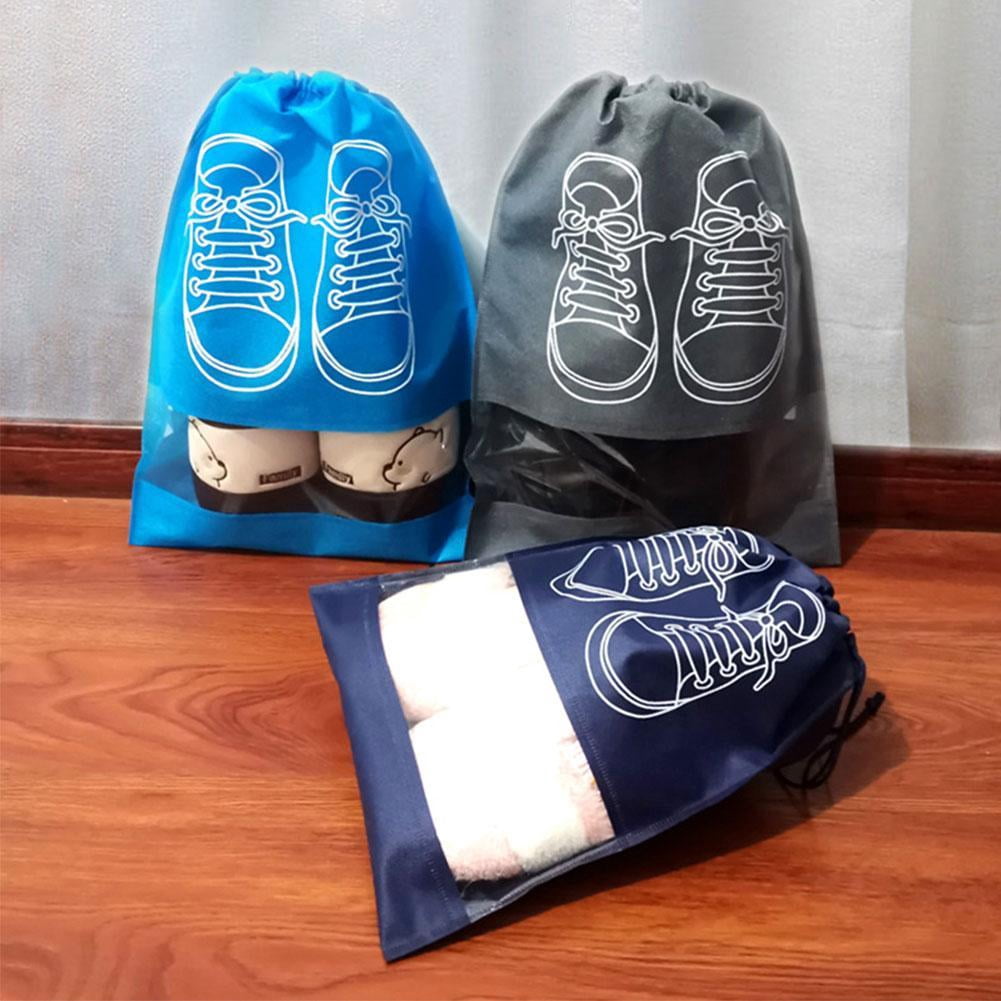 Shoes Storage Bag Closet Organizer Non-woven Travel Classified Pocket Clothing Hanging Bag I6Q4 L3A7