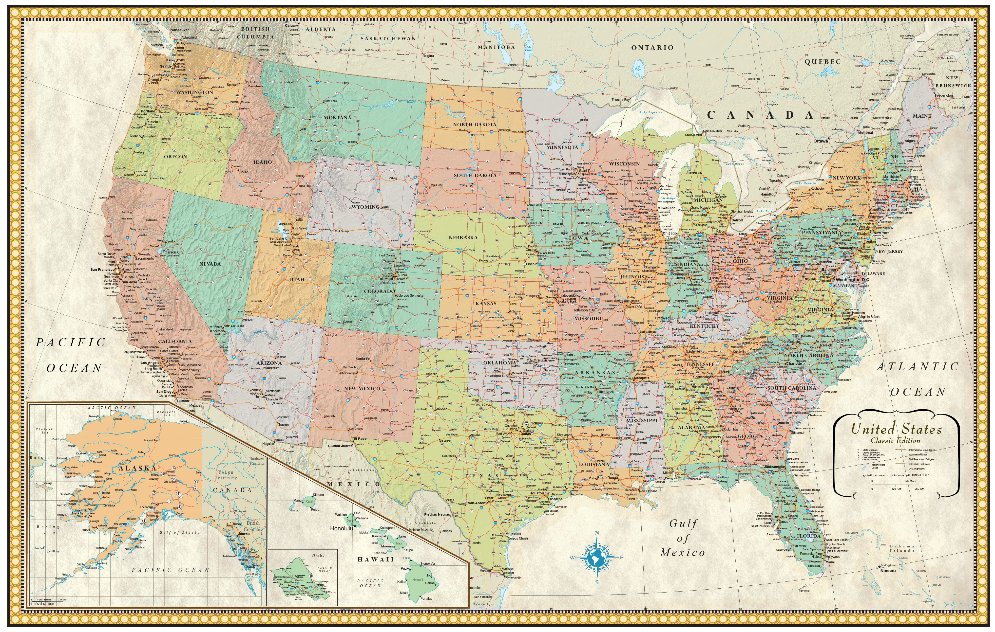 Push Pin Travel Map United States