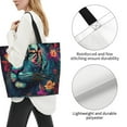 thumbnail image 3 of Balery Colorful Flower Tiger Bolsa Tote Estilo Estético con Cremalleras, Bolsa de Hombro, Bolsa de Compras Grande y Plegable, 3 of 8