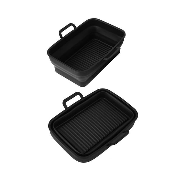 Set of 2 Air Fryer Baking Tray Silicone Liners Silicone Air Fryer Basket