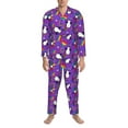 thumbnail image 3 of Naloa Rainbow Lgbt Penguin Men’s Pajamas Set - Long Sleeve Button Down Sleep Shirt and Pajama Bottoms Sleepwear Set-Medium, 3 of 7