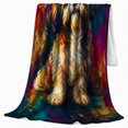 thumbnail image 2 of Shih Tzu Painterly Portrait, Cozy Pet Portrait Pattern, Warm Flannel Blanket for Living Room and Bedroom with Detailed Artwork, Dog Lovers Just Because Gift, Pet Lover Home Decor, 2 of 9
