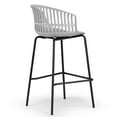 thumbnail image 7 of Glamour Home Ave 28.5" Faux Leather Bar Stool with Stitching in Gray (Set of 2), 7 of 7