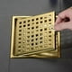 thumbnail image 3 of Drenaje cuadrado para piso de ducha, dorado cepillado, 6 pulgadas, rejilla con cubierta extraíble, acero inoxidable SUS304, dorado cepillado, 3 of 5