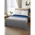 thumbnail image 2 of Navy Blue Gray Ombre Flat Sheet Only Twin Size, Soft Breathable Bed Top Sheets for Mattress, Modern Gradient Abstract Art Luxury Bedding Flat Sheets for Home Hotel Bedroom Bed Protection, 2 of 9