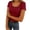 Red, variant on Women's Tops Scoop Neck Lace Trim Ribbed Knit Short Sleeve Tight Shirts Casual Fitted Basic Tee Spring Y2K Trendy Clothes