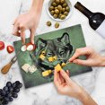 thumbnail image 5 of Tattoo Cutting Board, Head of Wolf the Fierce Warrior Big Dog of the Forest Winter Season Theme Image, Decorative Tempered Glass Cutting and Serving Board, Small Size, White and Black, by Ambesonne, 5 of 5