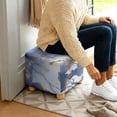 thumbnail image 3 of TSOVTHRID Blue Gray Marble Texture Print Ottoman Slipcover Square Machine Washable Stretch Storage Ottoman Covers Removable Footrest Stool Cover Protector for Dogs Pets, 3 of 6