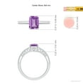 thumbnail image 4 of ANGARA Natural Emerald Cut 1.5 ct Amethyst Ring with Milgrain in 925 Sterling Silver for Women (Size-8x6mm) | February Birthstone, Anniversary, Jewelry Gift for Women | Natural Amethyst Ring, 4 of 9
