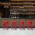 thumbnail image 6 of Basicwise 30-inch Backless Metal Bar Stool Stackable Heavy-Duty Counter-Height Chair for Home Bars Patios Kitchen Islands Cafes Restaurants Bistros and Dining Areas for Indoor & Outdoor Use, Red, 6 of 6