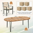 thumbnail image 3 of Costway 9 Pieces Outdoor Dining Set with Acacia Wood Top & Umbrella Hole Metal Frame, 3 of 7