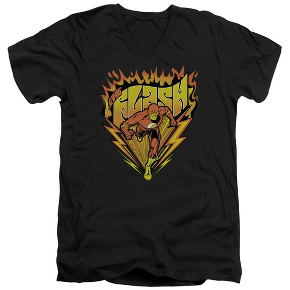 Dc Flash - Blazing Speed - Slim Fit V Neck Shirt - X-Large