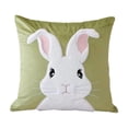 thumbnail image 2 of AuroraX Easter Throw Pillow Covers 18x18 Inch Spring Boho Square Flock Velvet Soft Bunny Rabbits Decorative Pillow Covers Green Outdoor Cushion Case for Couch Sofa Bench, 2 of 6