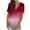 Wine, variant on Giftesty Womens Plus Size Women's Fashion Gradient Printed Blouse V-neck Short Sleeve Loose T-shirt Tops