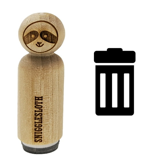 Garbage Trash Can Rubber Stamp for Scrapbooking Crafting Stamping - Mini 1/2 Inch