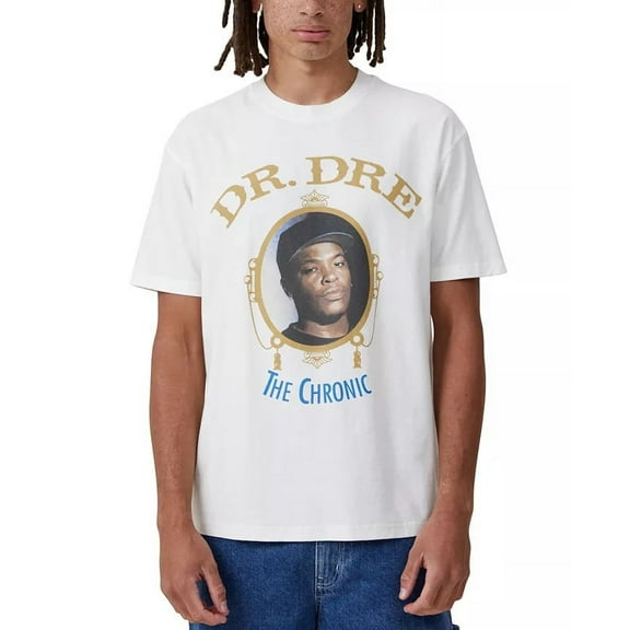 Dr. Dre Men's The Chronic Album Cover Graphic Tee T-Shirt in White (X-Small, White)