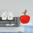 thumbnail image 2 of Elegantes cisnes y estatuas de cerámica, esculturas decorativas de animales y frutas para estanterías, armarios, cafeterías, estudios y fiestas., 2 of 8
