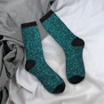 thumbnail image 5 of Rateoe teal sparkling for Women Casual Calf Socks - Cute Crew Socks - Thin Soft Above Ankle Socks Size 5-11, 5 of 6