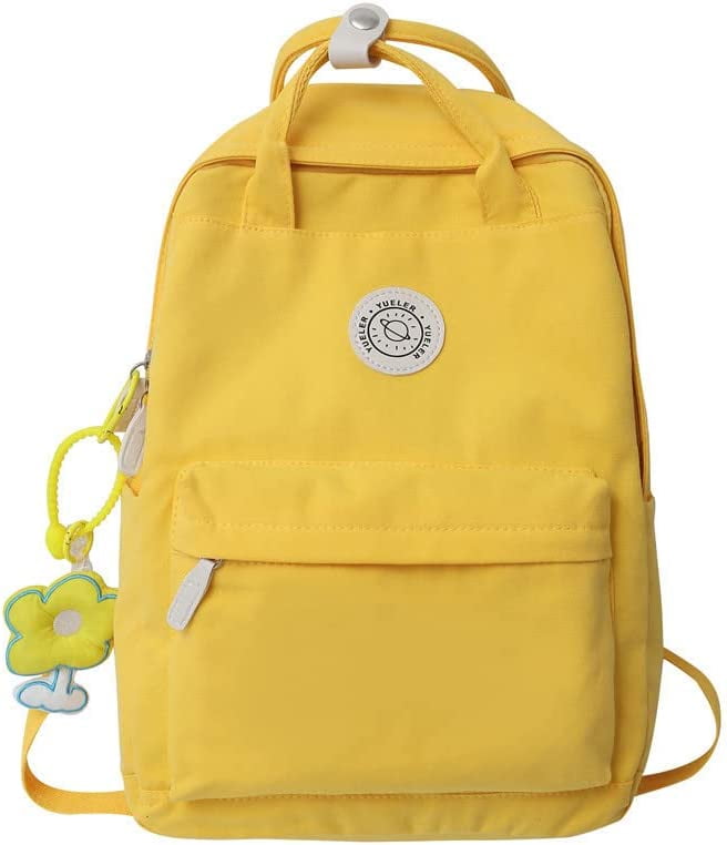 DanceeMangoos Kawaii Backpack with Flower Pendant, Aesthetic Pastel Laptop Ita Bag, Cute Laptop