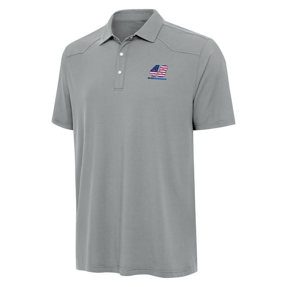 Men's Antigua Gray Alex Bowman Western Polo