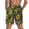 thumbnail image 3 of Kdxio Sunflowers Print Men's Swim Trunks with Compression Liner 7 Inch Inseam Quick Dry Swim Shorts, 3 of 7
