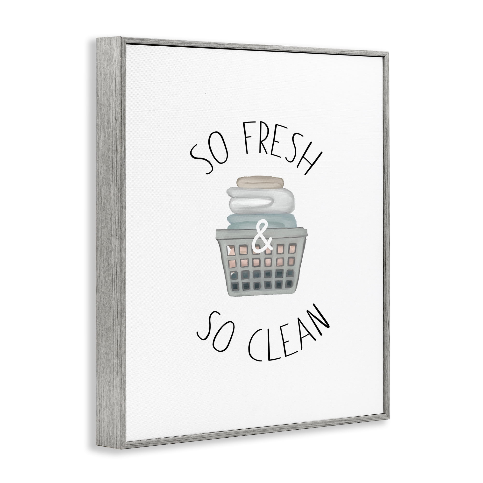 Stupell Industries So Fresh Laundry Basket Gray Framed Giclee Art, design by Elizabeth Medley
