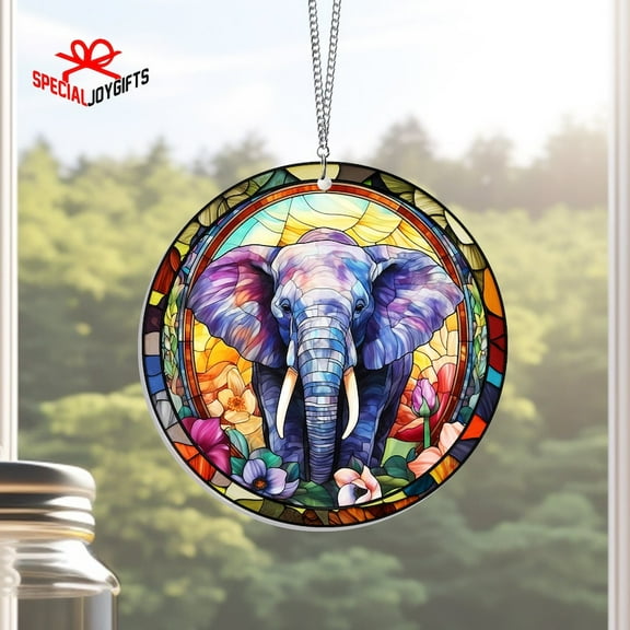 Elephant Ornament Suncatcher Window Hanging, Elephant Window Decor, Elephant Lover Gift, Elephant Ornament, Indoor Decor, Nature Animal