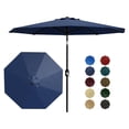 thumbnail image 1 of YUSAZENS Parasol de Table de Patio 10 Pieds Extérieur Protection UV Manivelle Levée Inclinaison à Bouton-Poussoir 8 Nervures Robustes pour Cour Terrasse Piscine Bleu Marine, 1 of 9