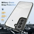 thumbnail image 6 of Compatiable with Samsung Galaxy S21 FE Case Clear, Transparent Crystal Shockproof Phone Case, Slim Anti-Scratch Hard PC + Soft TPU Back Protective Cover Bumper Non-Slip Design, Black, 6 of 8