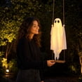 thumbnail image 7 of Linnome Solar Powered Swinging Ghost Halloween Decor, Waterproof Lighted Hanging Ghost Ornament, Indoor Outdoor Yard Porch Tree Hanging Fall Halloween Party Ornament(without Remote Control), 7 of 7