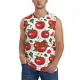 thumbnail image 3 of Uemuo Hand Drawn Tomatoes Pattern Men's Sleeveless T-Shirt,Muscle Athletic Tank Top, Moisture-wicking Quick-dry Breathable Classic Tee Top for Gym Run Outdoor Sports-Large, 3 of 8