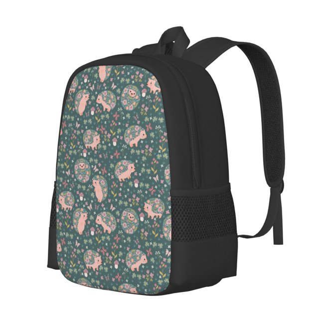 Disketp Hedgehogs and Flowers Mochila Minimalista de Gran Capacidad, Mochila de Viaje para Escuela, Trabajo o Uso Diario