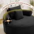 thumbnail image 5 of Muumblus 55" Indoor Round Lounge Chair, Oversized Boneless Accent Barrel Chair, Black Corduroy, 5 of 10