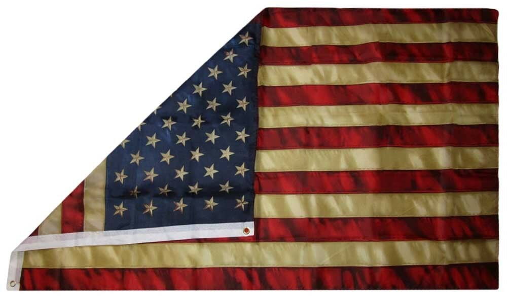 3x5 MWS USA American 50 Star Tea Stained Poly Heavy Duty Flag 3'x5' Grommets