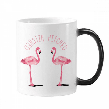 

Hitched Flango couple Changing Color Mug Morphing Heat Sensitive Cup With Handles 350ml