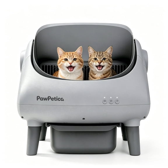 PawPetica ﻿ Self Cleaning Litter Box, Automatic Cat Litter Box Self Cleaning for Multiple Cats, with Safety Protection, App Control, Garbage Bags Fragrance Box