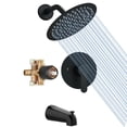 thumbnail image 2 of Black Tub Shower Faucet Set Complete With 8-Inch Rainfall Shower Head And Tub Spout Included Shower Valve Tub Shower Trim Kit Matte Black Sower System, 2 of 13