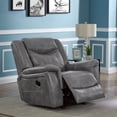 thumbnail image 2 of Conrad Upholstered Padded Arm Glider Recliner Grey, 2 of 11