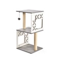 thumbnail image 3 of Max & Marlow 4070101 Unisex 3 Level Contemporary Cat Tree Condo with 2 Sisal-Covered Scratching Posts & Integrated Hanging Cat Toys, Gray - Medium, 3 of 4