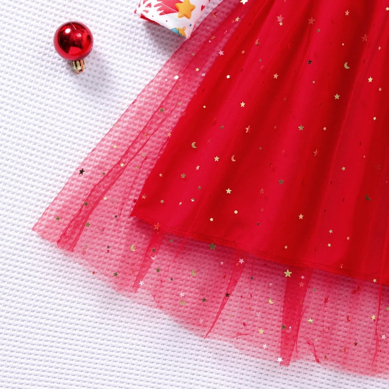 white christmas dresses Cute Baby Girl Puffy Christmas Dress Toddler Birthday Party Princess –  marryshe