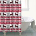 thumbnail image 4 of Red and White Christmas Reindeer Pattern Shower Curtain 72"x72" ,Bathroom Decorative Shower Curtains Set with 12 Hooks,Modern Waterproof Washable Shower Curtain, 4 of 6