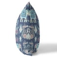 thumbnail image 3 of Elephant Howdah Faux Suede Fabric Throw Pillow in Blue and Gray 20x20, 3 of 9