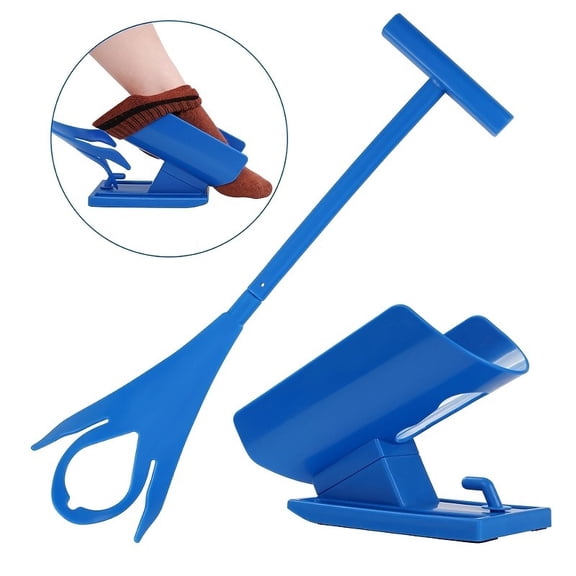 Easy Grip Sock Aid with Stable Base – Blue Sock Helper for Seniors, Pregnant Women & Disabled – Ideal Holiday Gift