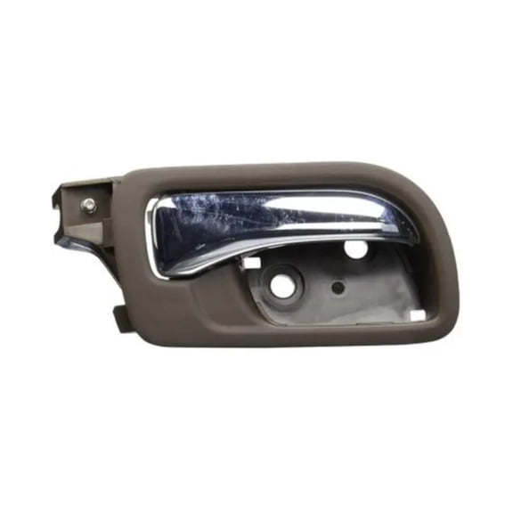 KarParts360 For Honda Accord 2003 04 05 06 2007 Interior Door Handle Rear, Passenger Side | Brown Housing | Plastic | Chrome Lever | Rectangle | Lockable | 1.9 Inches Thickness | For 72620-SDA-A02ZB