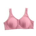 thumbnail image 3 of Lovskoo Women's Plus Size Bra Lace Full Coverage Front Closure Posture Back Unpadded Wireless Comfortable Breathable Support Bra Pink, 3 of 5