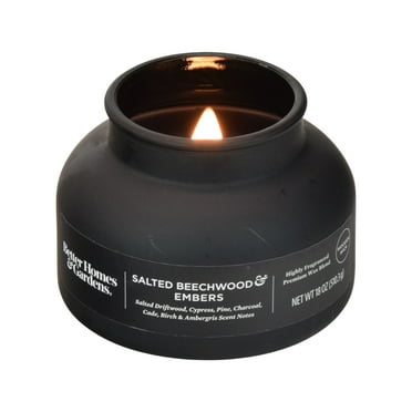 Better Homes & Gardens Salted Beachwood and Embers Scented Wooden 18oz Wick Bell Candle